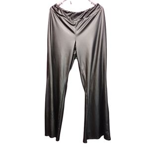 Wide leg faux leather pants